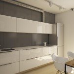 контрастная кухня, оттенки серого и дерево в интерьере кухни, светлое пространство